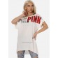 Parlak Baskılı PinkPink Uzun Tişört (Beyaz)