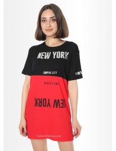 Ters baskılı New York Elbise-Tişört