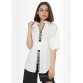 Fermuar Detaylı Fashion Crep Gömlek (Beyaz)